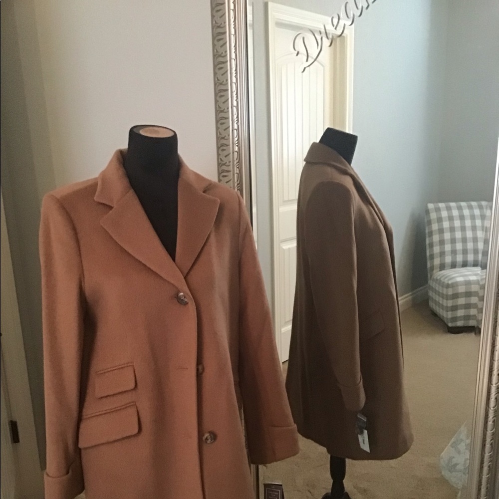 Ralph Lauren walking coat, sz. 8 camel hair. 36” from shoulder to hem, Lined